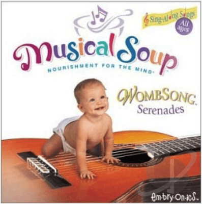 Musical Soup album cover featuring a baby on a guitar, part of the CDs & Music Learning Collection.