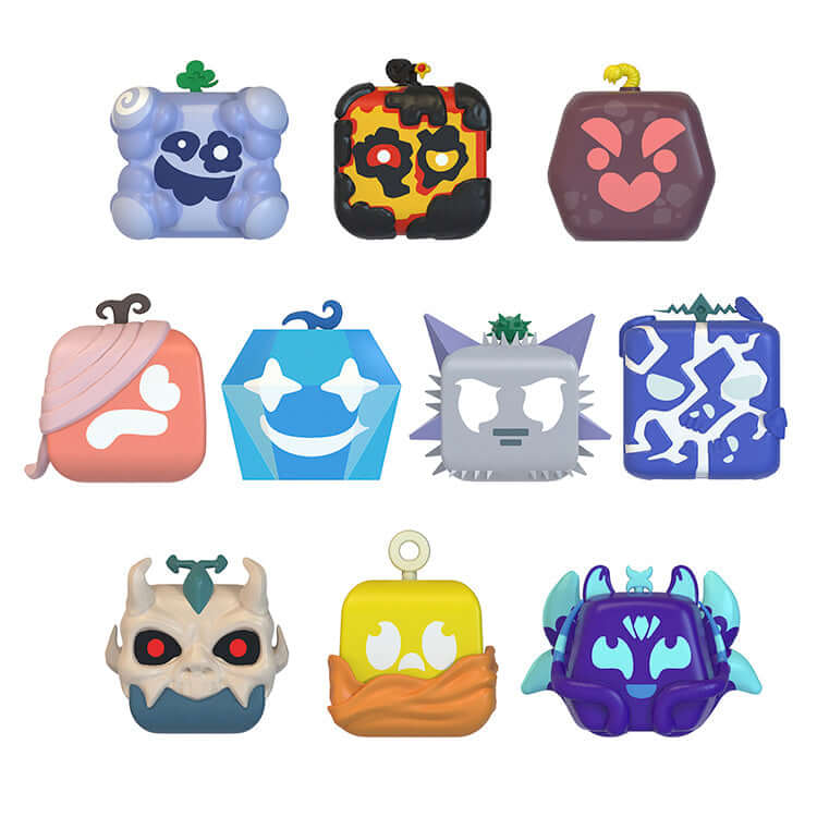 Blox Fruits Series 2 Mini Figures 4-Pack featuring various magical fruit designs, colorful and collectible toys.
