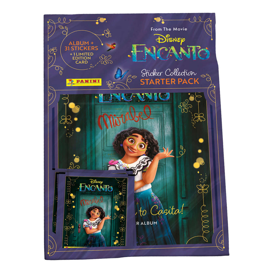 Disney Encanto Welcome to Casita Sticker Collection Starter Pack featuring Mirabel in front of a magical door.