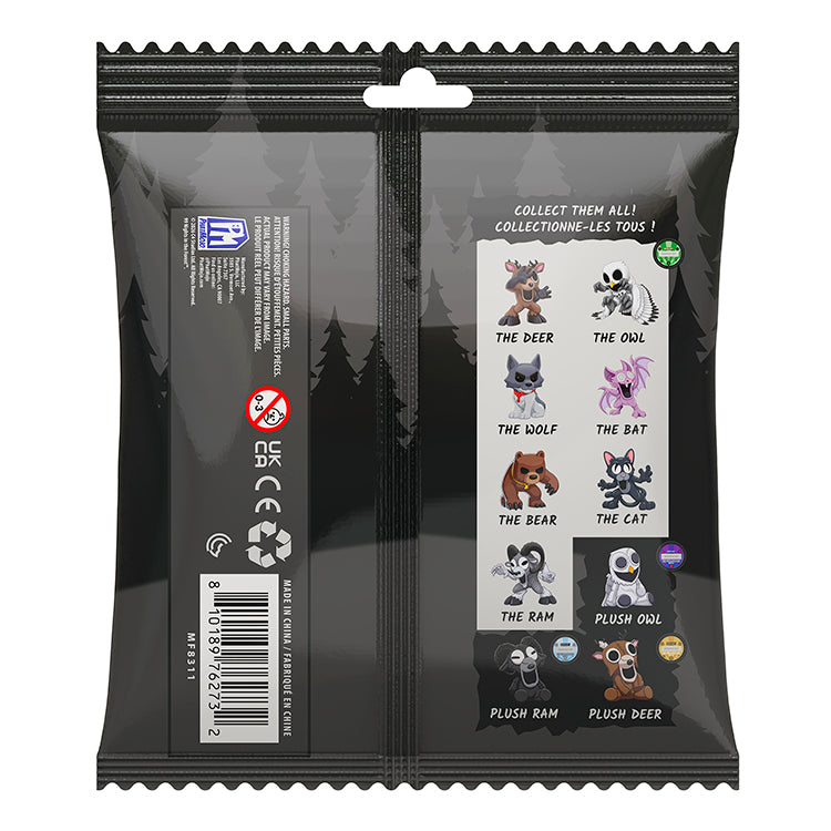 Back packaging of 99 Nights In The Forest Series 2 Collectable Minifigures showcasing featured characters.