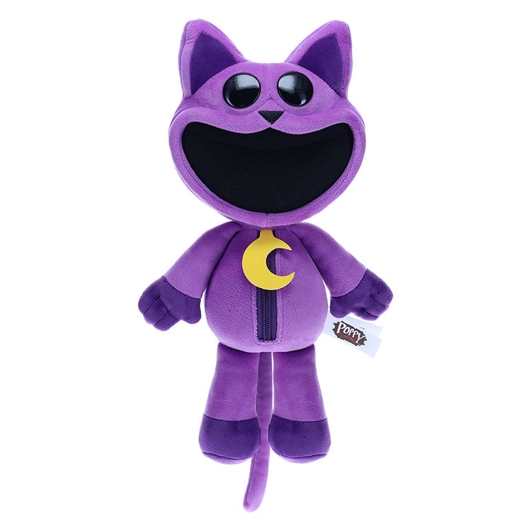 Poppy Playtime Series 3 CatNap Deluxe Plush in purple with crescent moon detail, smiling and standing upright.