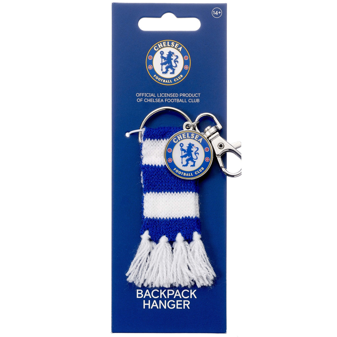 Chelsea Football Club Blue Stripe Scarf &amp; Crest Backpack Hanger