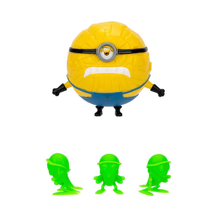 Despicable Me 4 Mega Minion Jerry action figure rolls into fun with 3 green roach accessories for epic playtime adventures!
