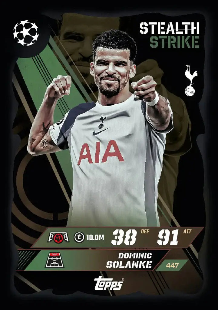 Match Attax 25/26 - Starter Pack featuring Dominic Solanke's Stealth Strike card.