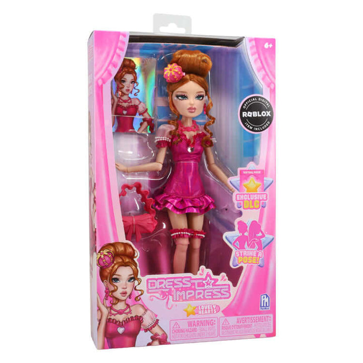 Dress to impress Lovely Hearts fashion doll in a colorful packaging showcasing her elegant design and poseable features.