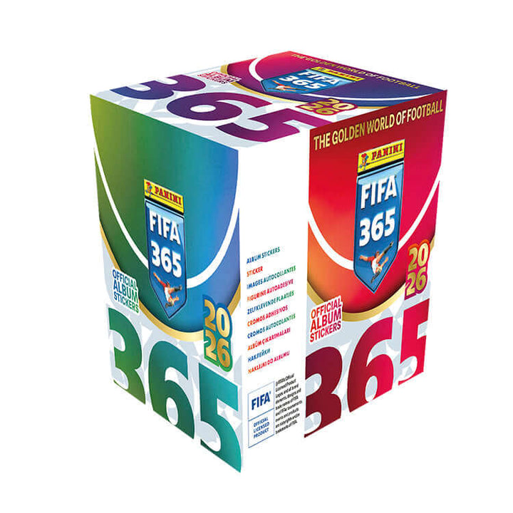 FIFA 365 2025/26 Sticker Collection packaging showcasing official album stickers and vibrant design.