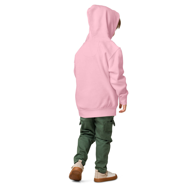 Oddy Pro Toddler fleece pullover hoodie in pink worn by a toddler from the back.