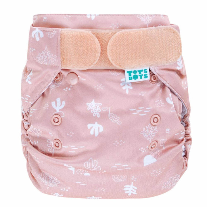 Tots Bots Bamboozle Nappy Wrap Colour: Shoreline Size: Size 1 (6-18lbs) reusable nappies Earthlets