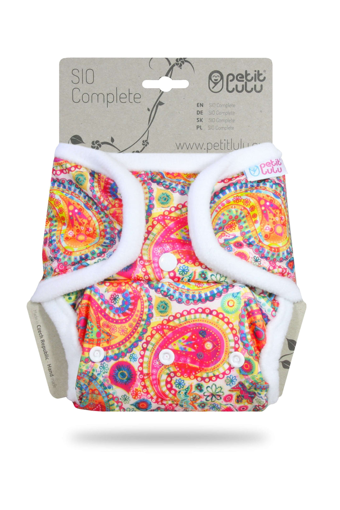 Petit Lulu Snap In One (SIO) Complete Nappy - One Size Colour: Rainbow Stars Size: One Size reusable nappies Earthlets