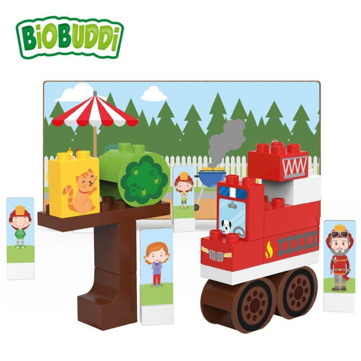 BioBuddi Environmentally Friendly Building blocks Fire Truck age 1.5 to 6 years play educational toys Earthlets