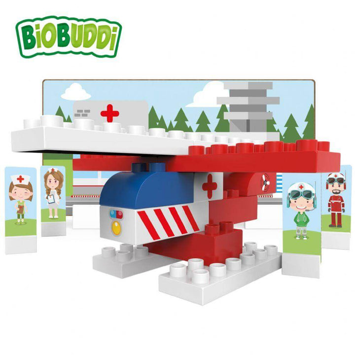 BioBuddi Environmentally Friendly Building blocks Rescue Helicopter age 1.5 to 6 years play educational toys Earthlets